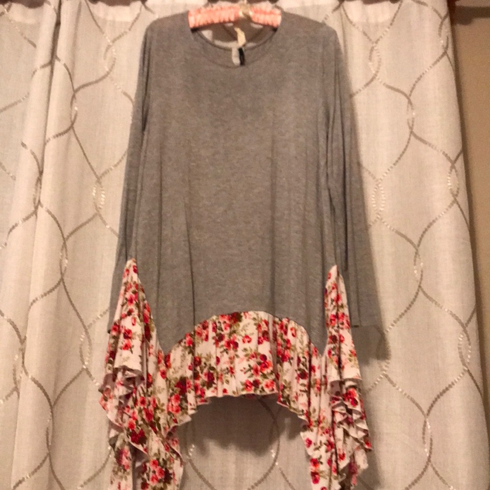 Grey and floral tunic